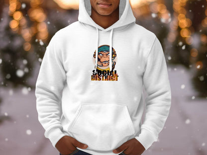 Social District Monkey with Headphones Design Hoodie - Design & Vybe