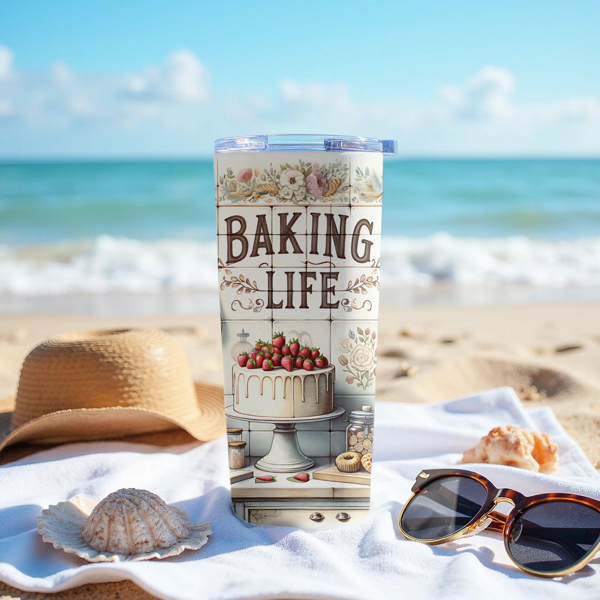 Baking Life beach illustration drinkware product
