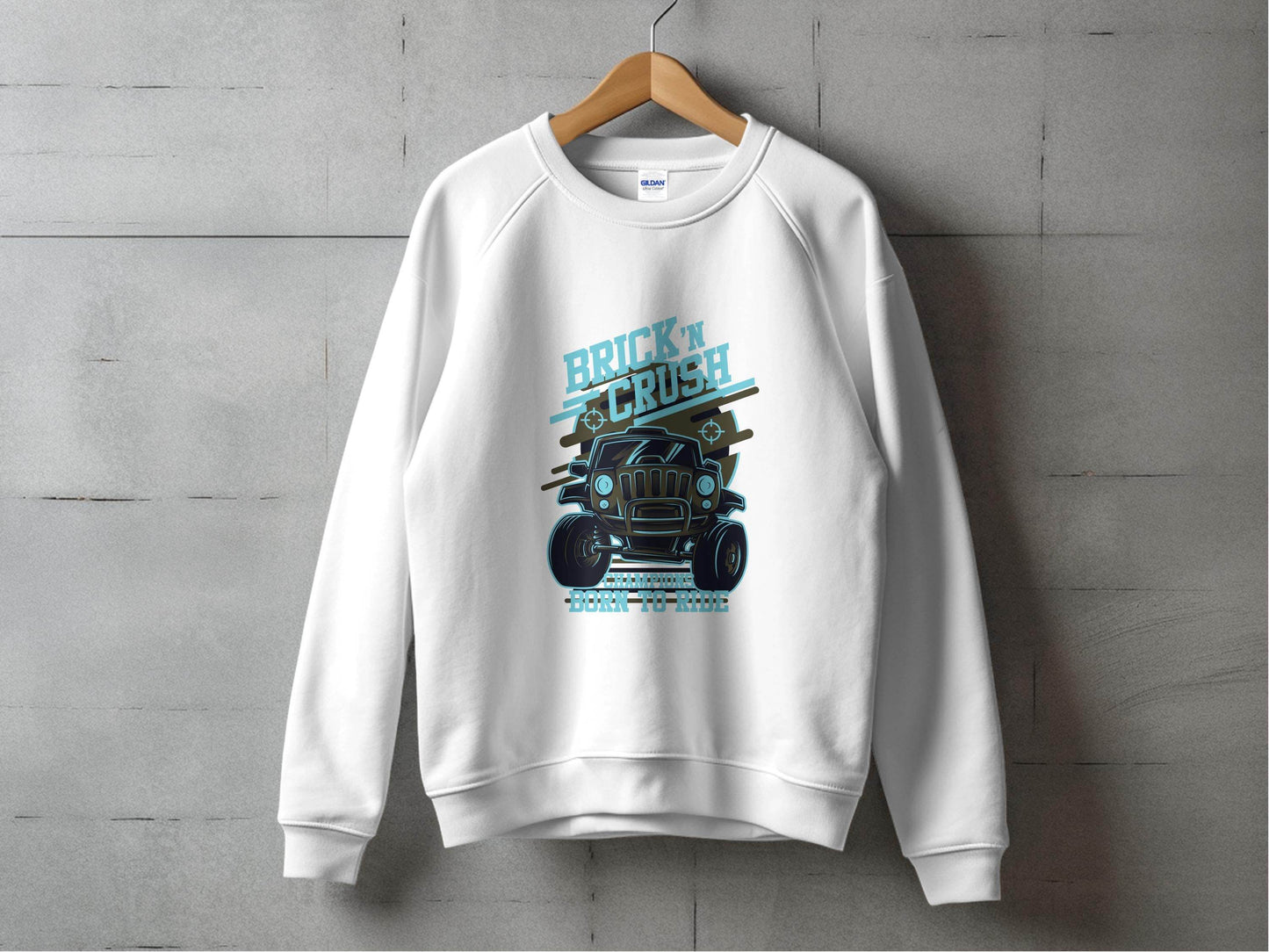 Brick n Crush Champions Born to Ride Graphic Sweater - Design & Vybe