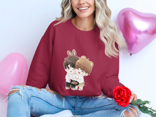 Cute Character Graphic Red Sweater Perfect Gift Product