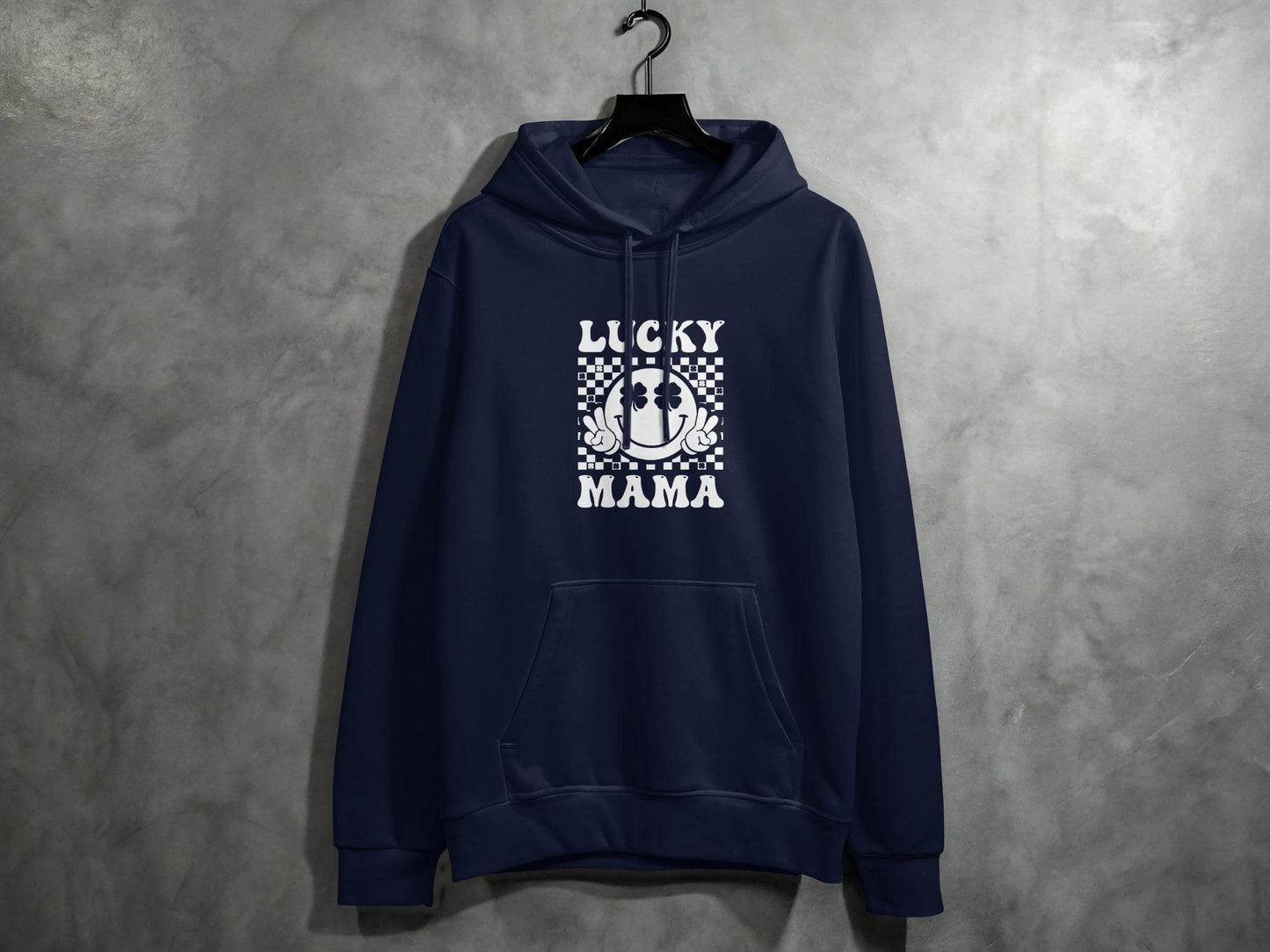 Lucky Mama St Patricks Day Design Smiley Face Hoodie - Design & Vybe