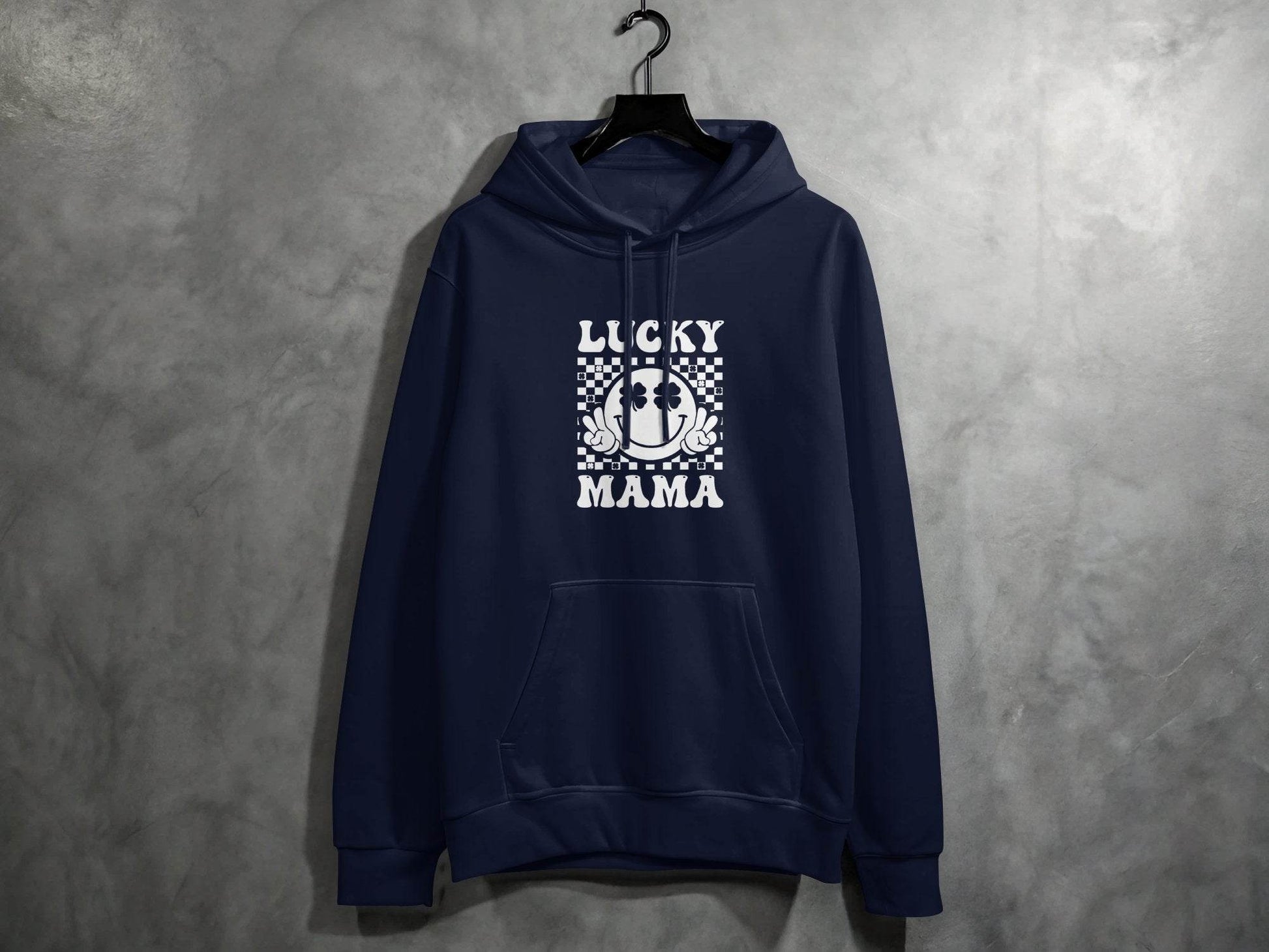 Lucky Mama St Patricks Day Design Smiley Face Hoodie - Design & Vybe