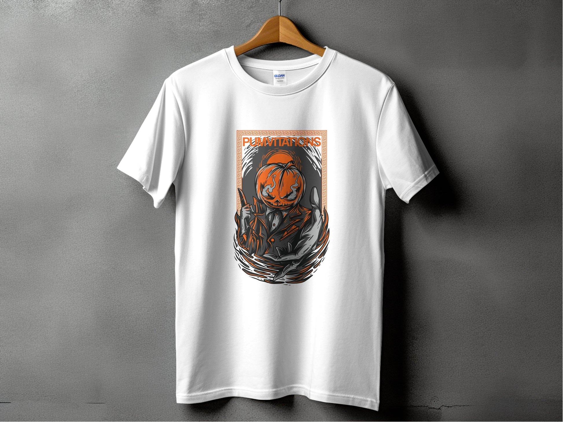 Pumvitations Design for Halloween Pumpkin Man T-Shirt - Design & Vybe