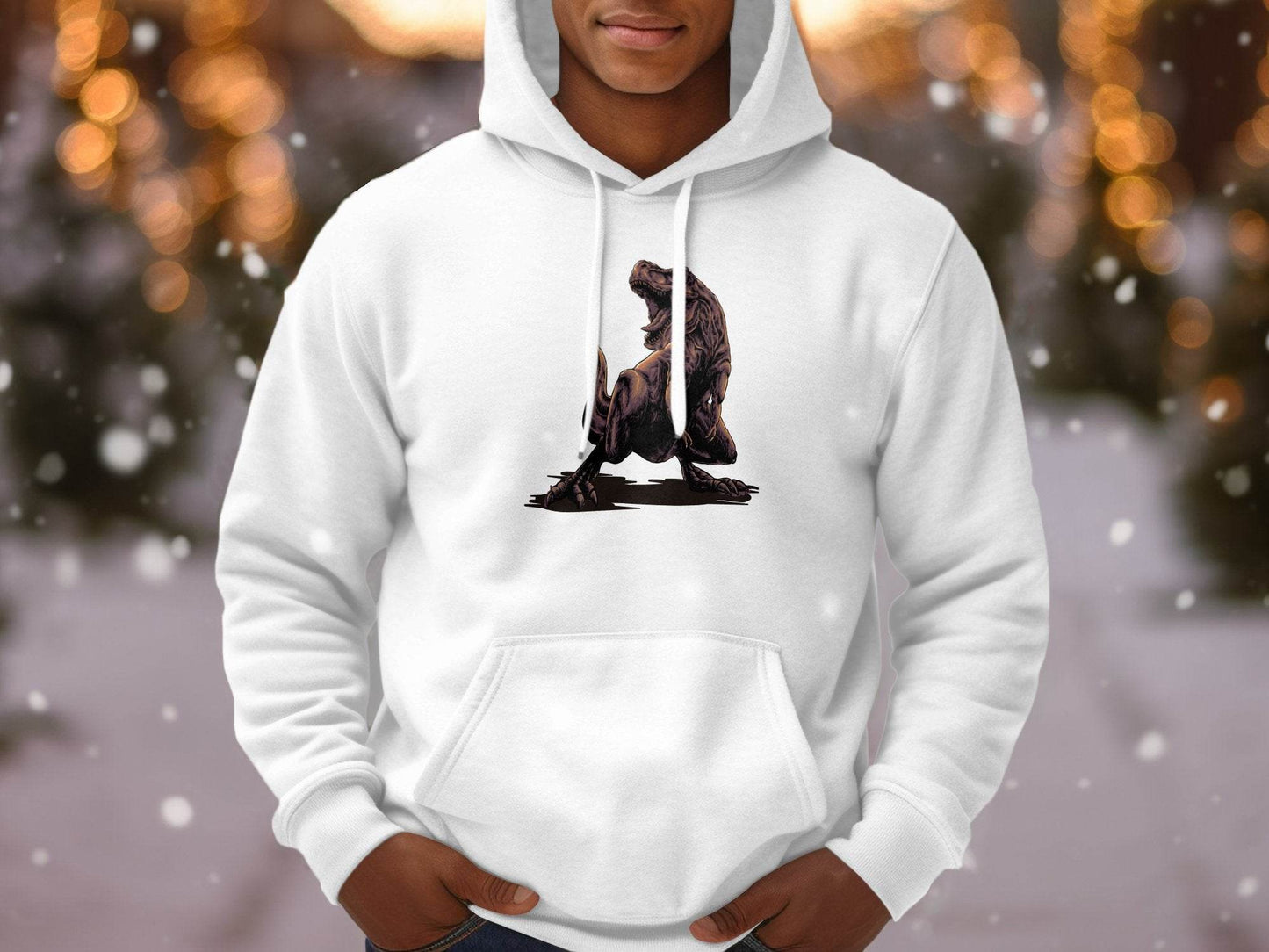 Fierce T-Rex Roaring Dinosaur Graphic Hoodie - Design & Vybe