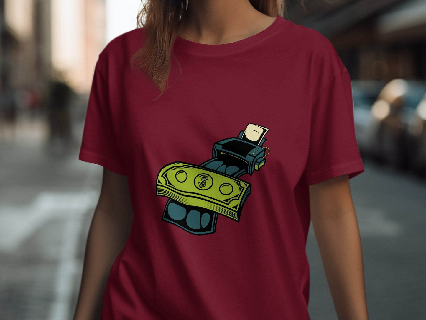 Eye-Catching Cash Printing Money Graphic T-Shirt - Design & Vybe