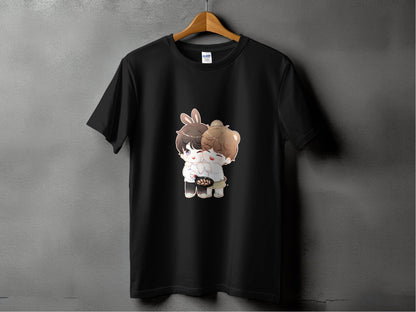 Cute Bunny Bear Cartoons Cooking Together T-Shirt - Design & Vybe