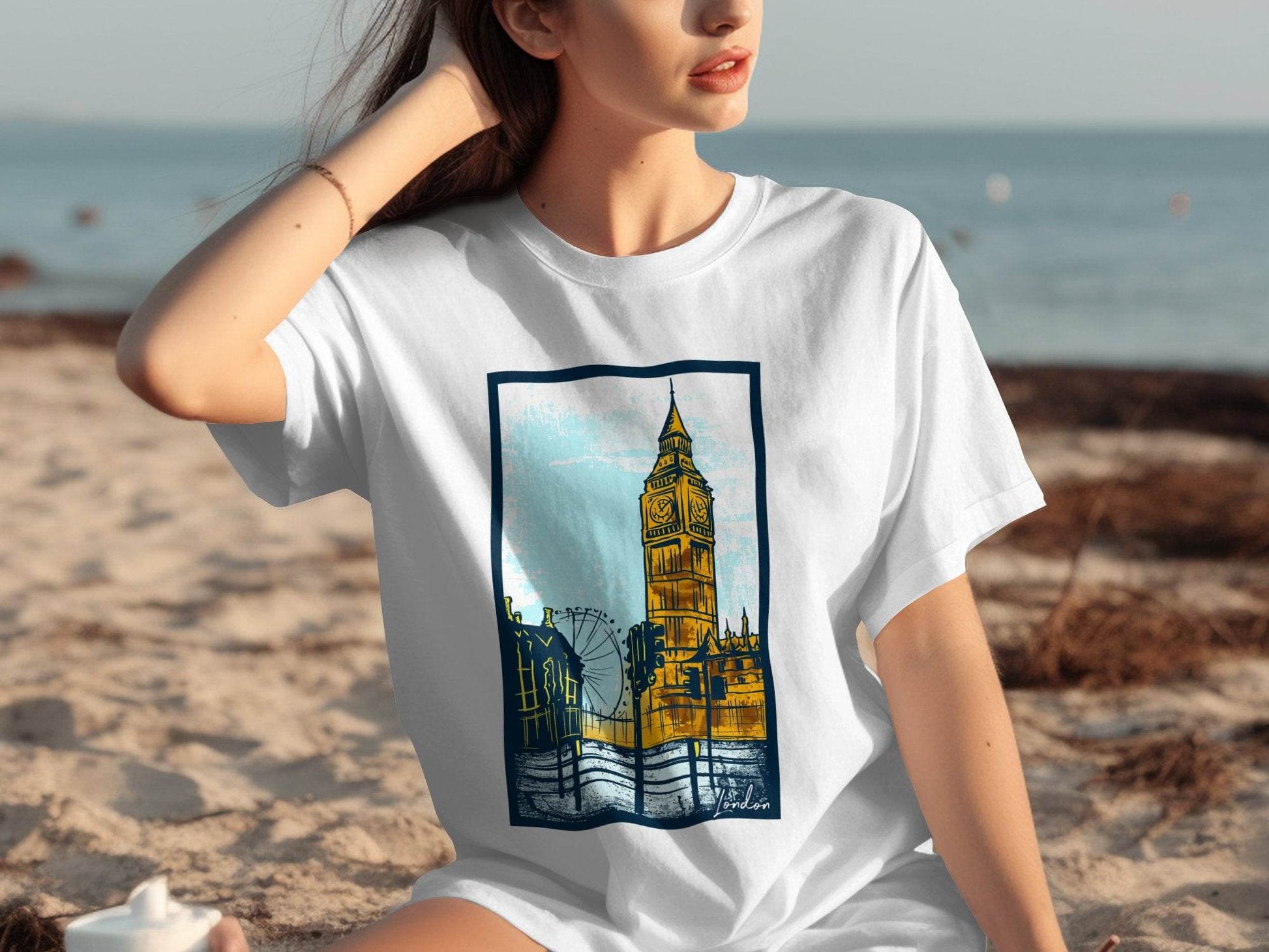 Iconic Big Ben and London Eye Graphic T-Shirt - Design & Vybe