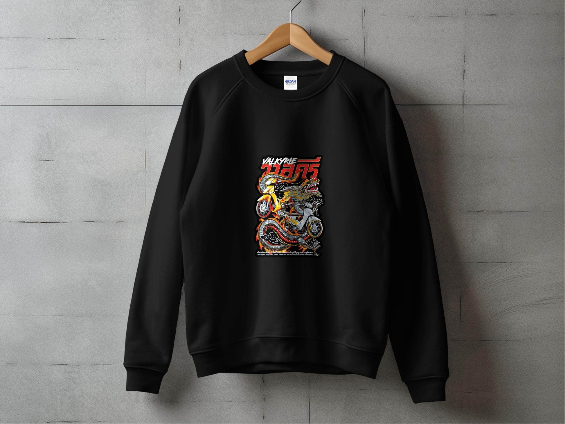 Valkyrie Dragon Motorcycle Graphic Illustration Sweater - Design & Vybe