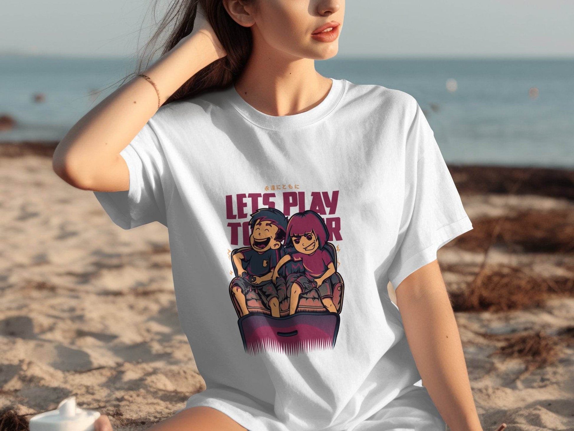 Lets Play Together Gaming Console Video Games T-Shirt - Design & Vybe