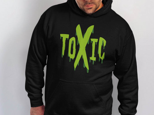 Unique Graphic Toxic Green Dripping Graffiti Text Design Hoodie - Design & Vybe