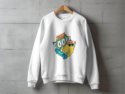 Stay Cool Skateboarding Frog Graphic Sweater - Design & Vybe