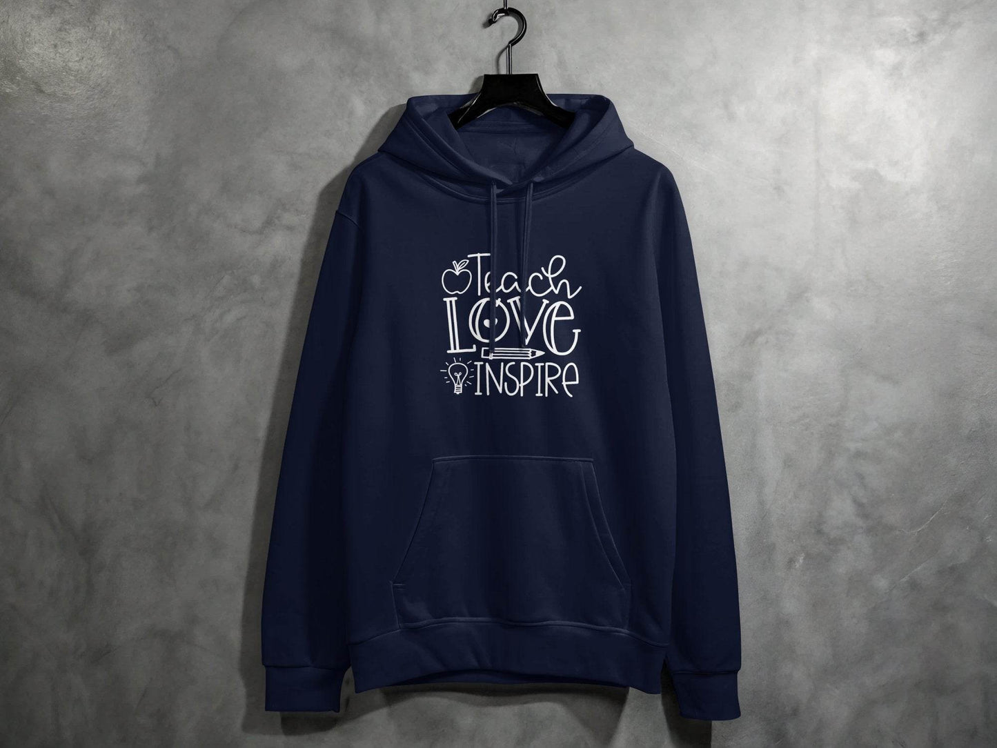 Teach Love Inspire Inspirational Teachers Graphics Hoodie - Design & Vybe