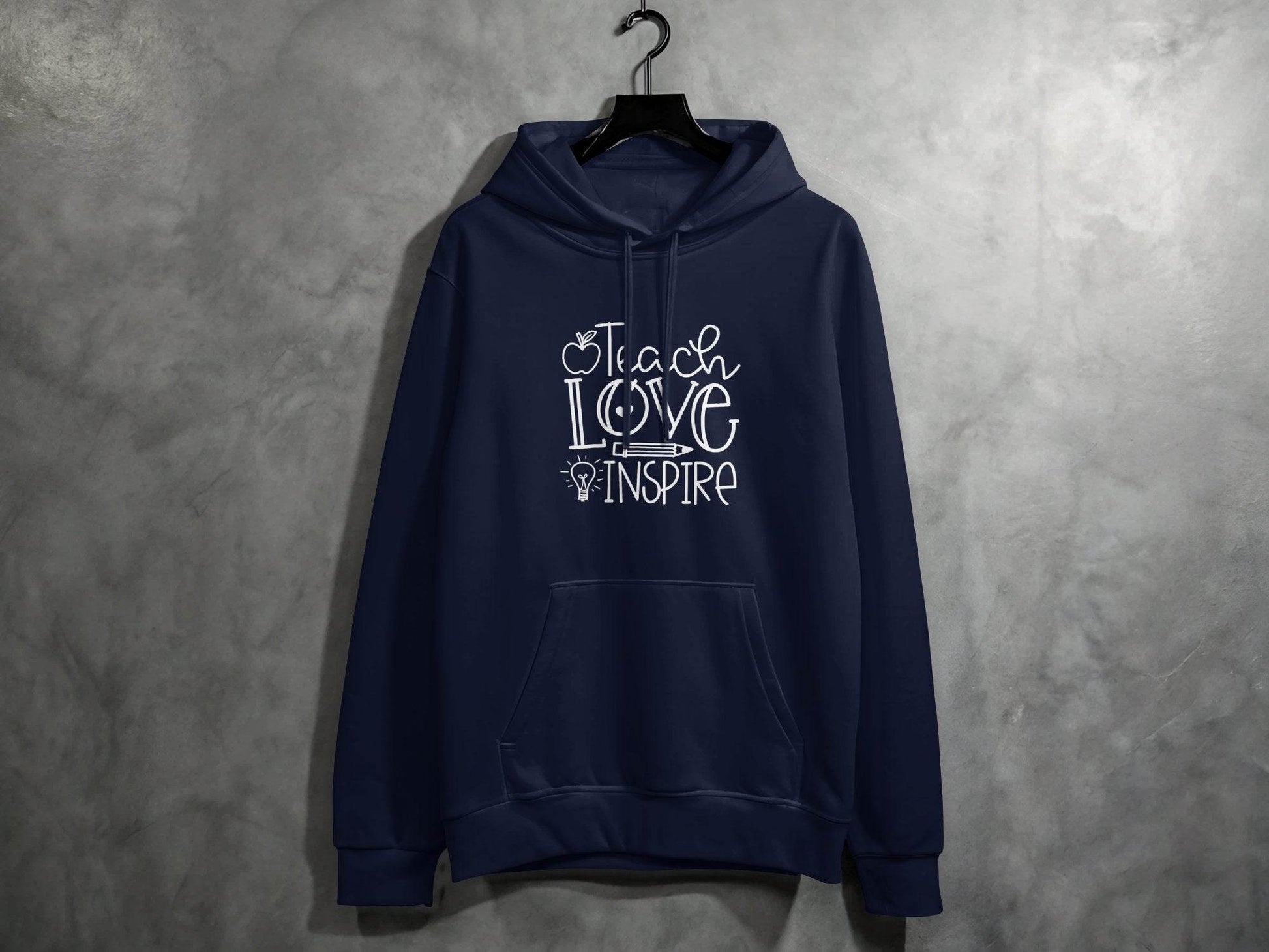 Teach Love Inspire Inspirational Teachers Graphics Hoodie - Design & Vybe
