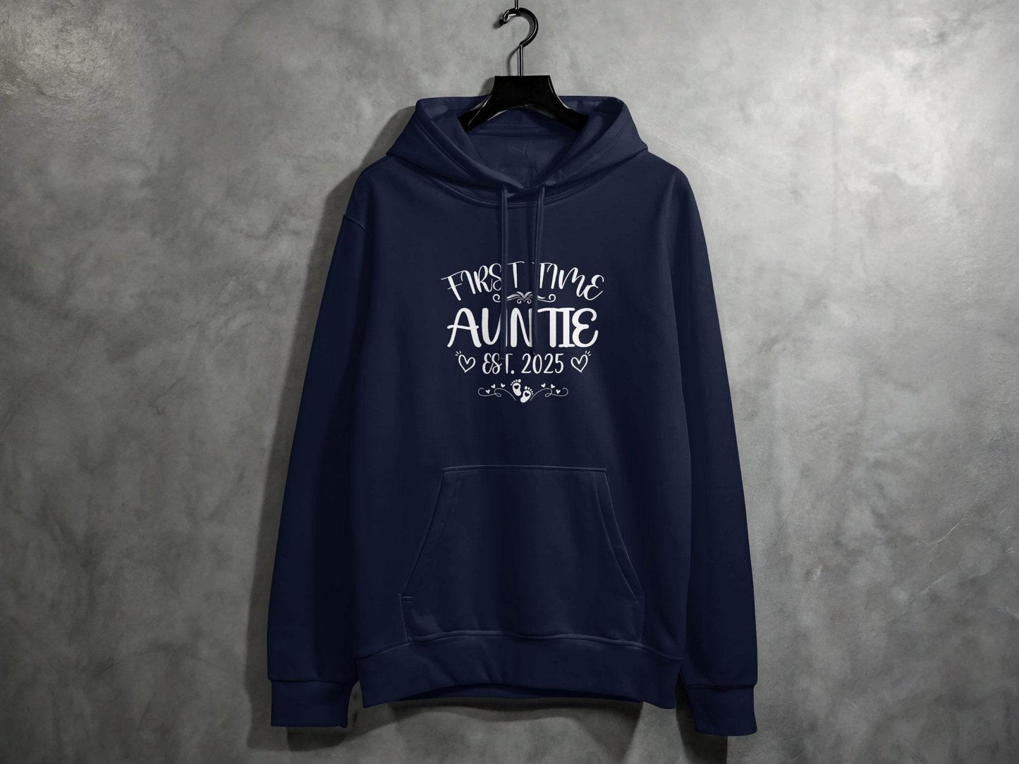 First Time Auntie Est 2025 New Aunt Design Hoodie - Design & Vybe