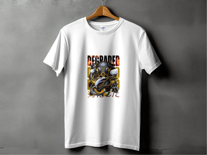 Degraded Design with Shark Anchor Octopus Artwork T-Shirt - Design & Vybe