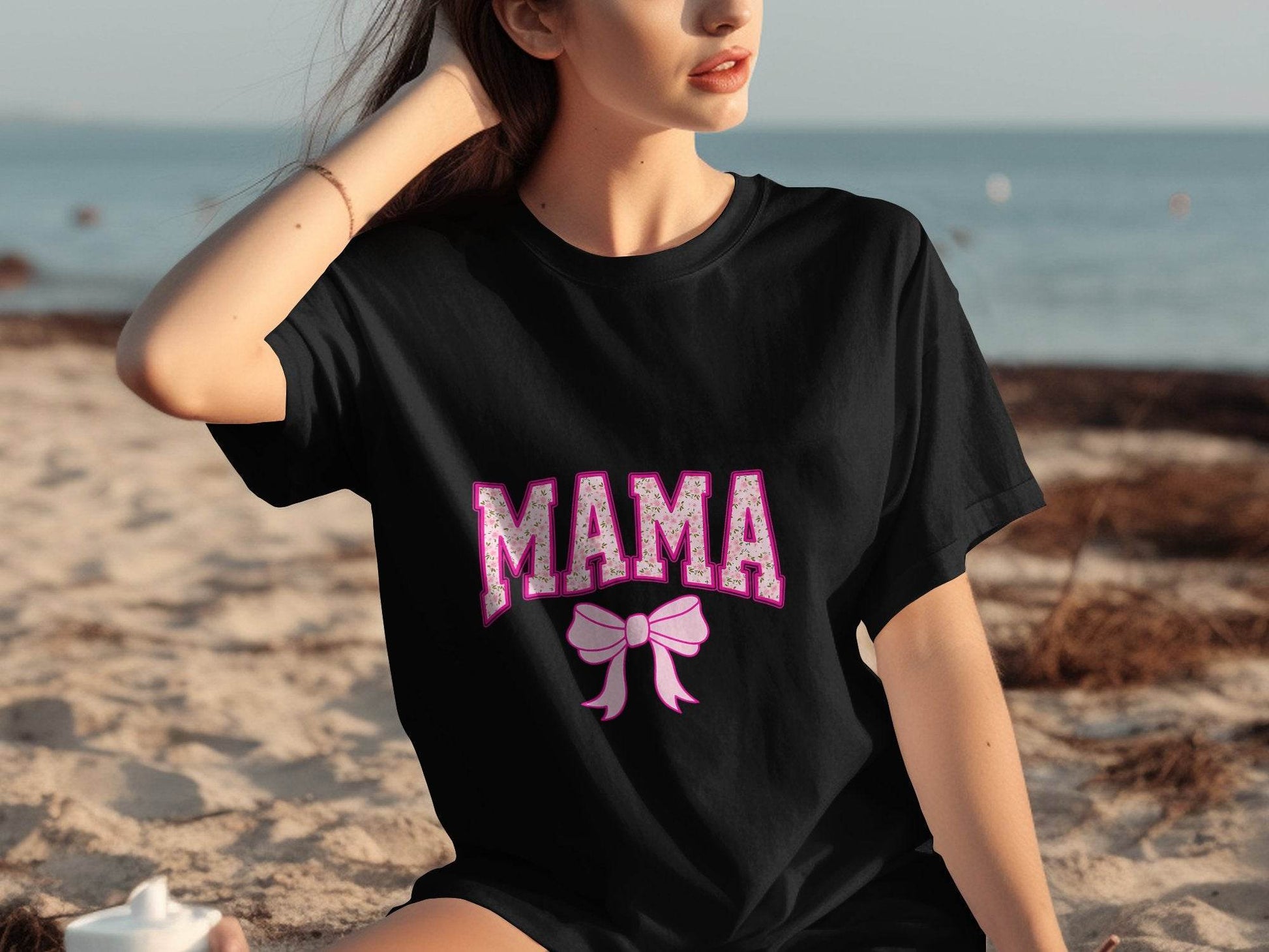 Floral Mama With Bow Graphic Design For Moms T-Shirt - Design & Vybe