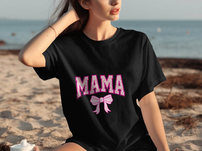 Floral Mama With Bow Graphic Design For Moms T-Shirt - Design & Vybe