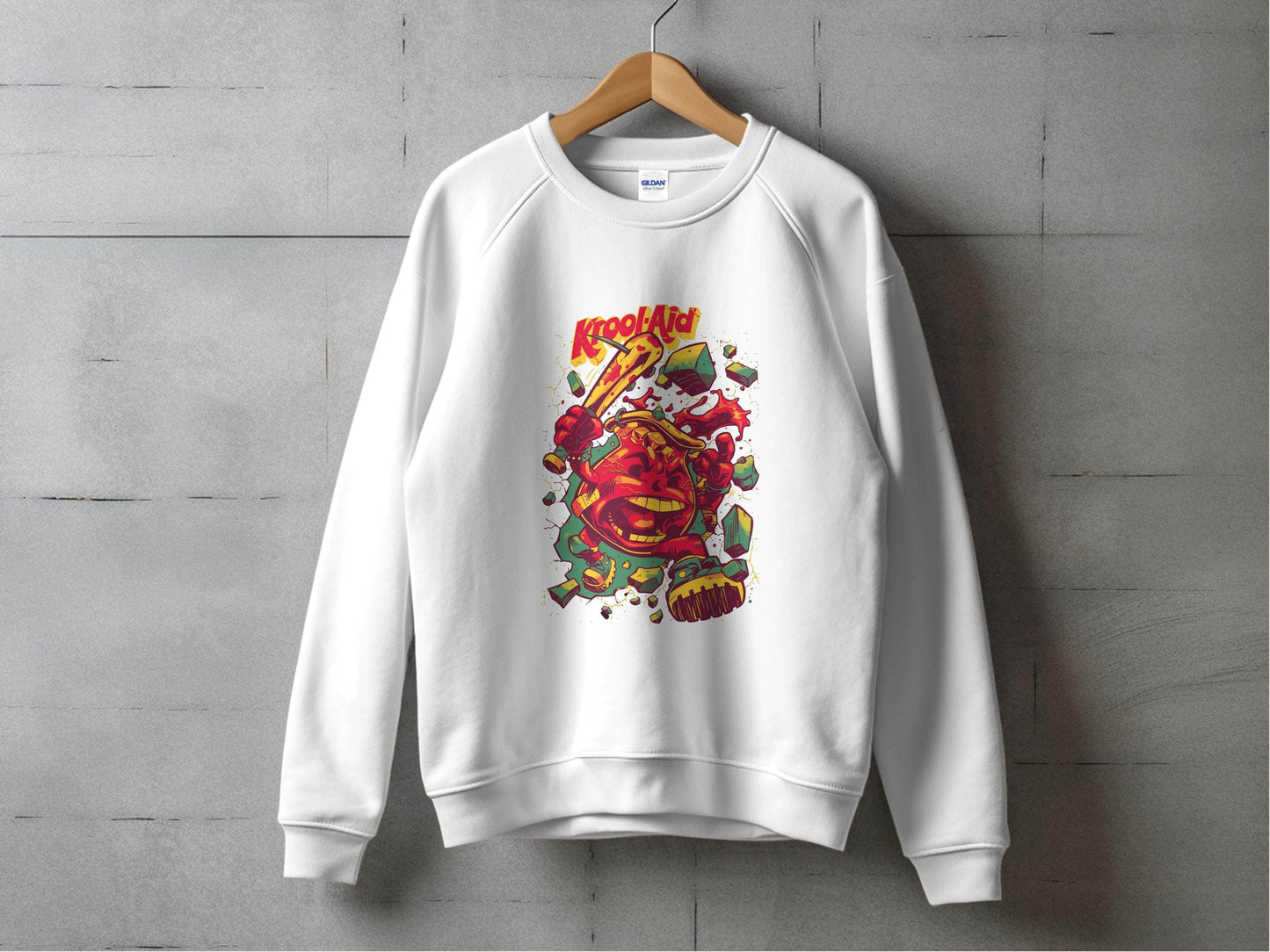 Kool-Aid Man Smashing Through Wall Graphic Design Sweater - Design & Vybe