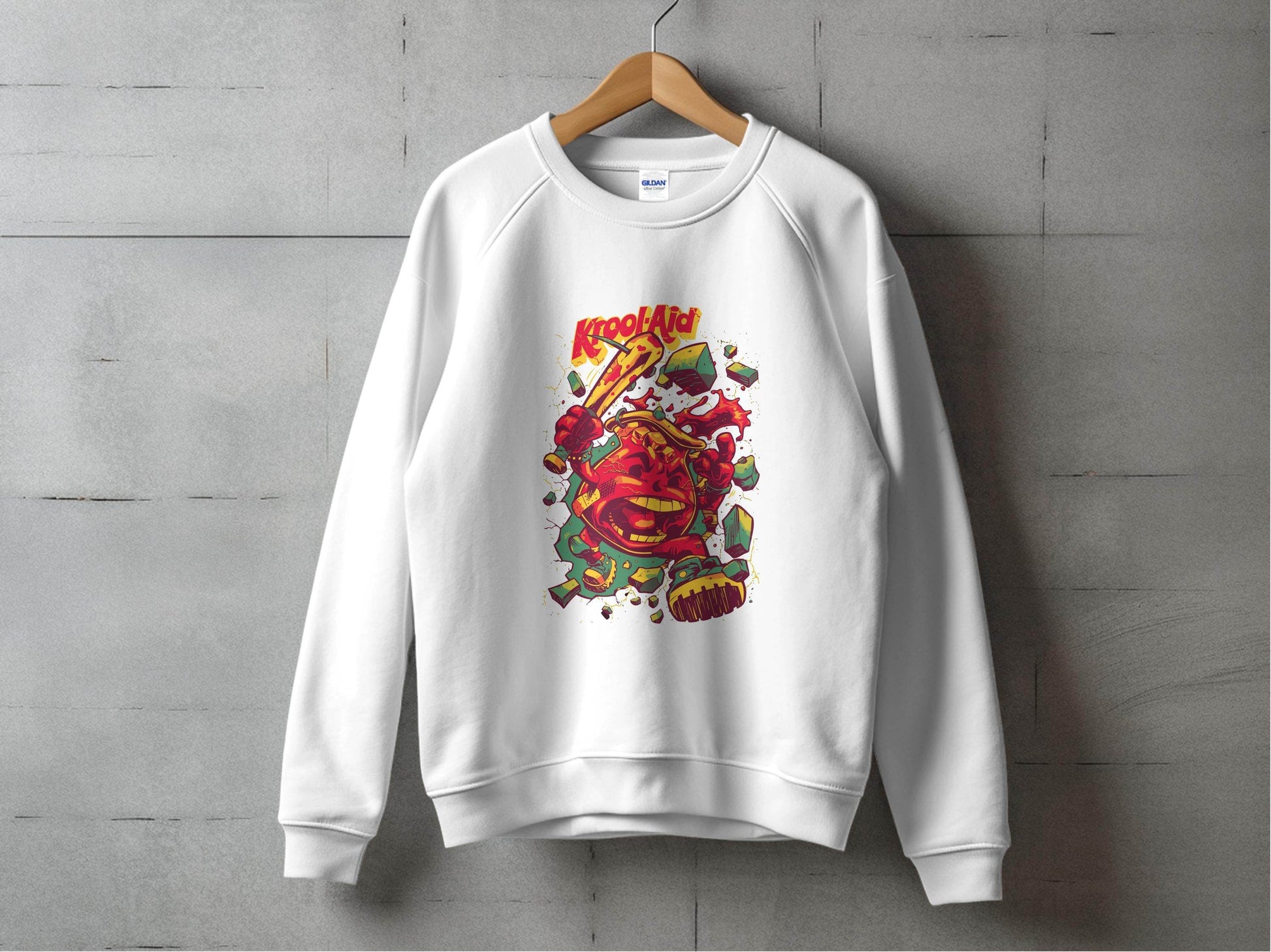 Kool-Aid Man Smashing Through Wall Graphic Design Sweater - Design & Vybe