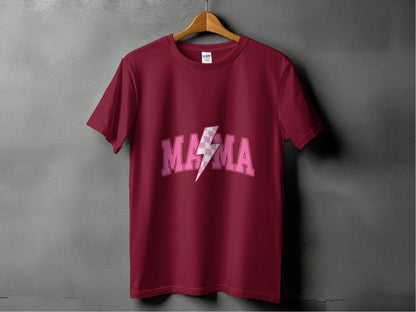 Mama Pink Lightning Bolt Graphic Designs Women T-Shirt - Design & Vybe