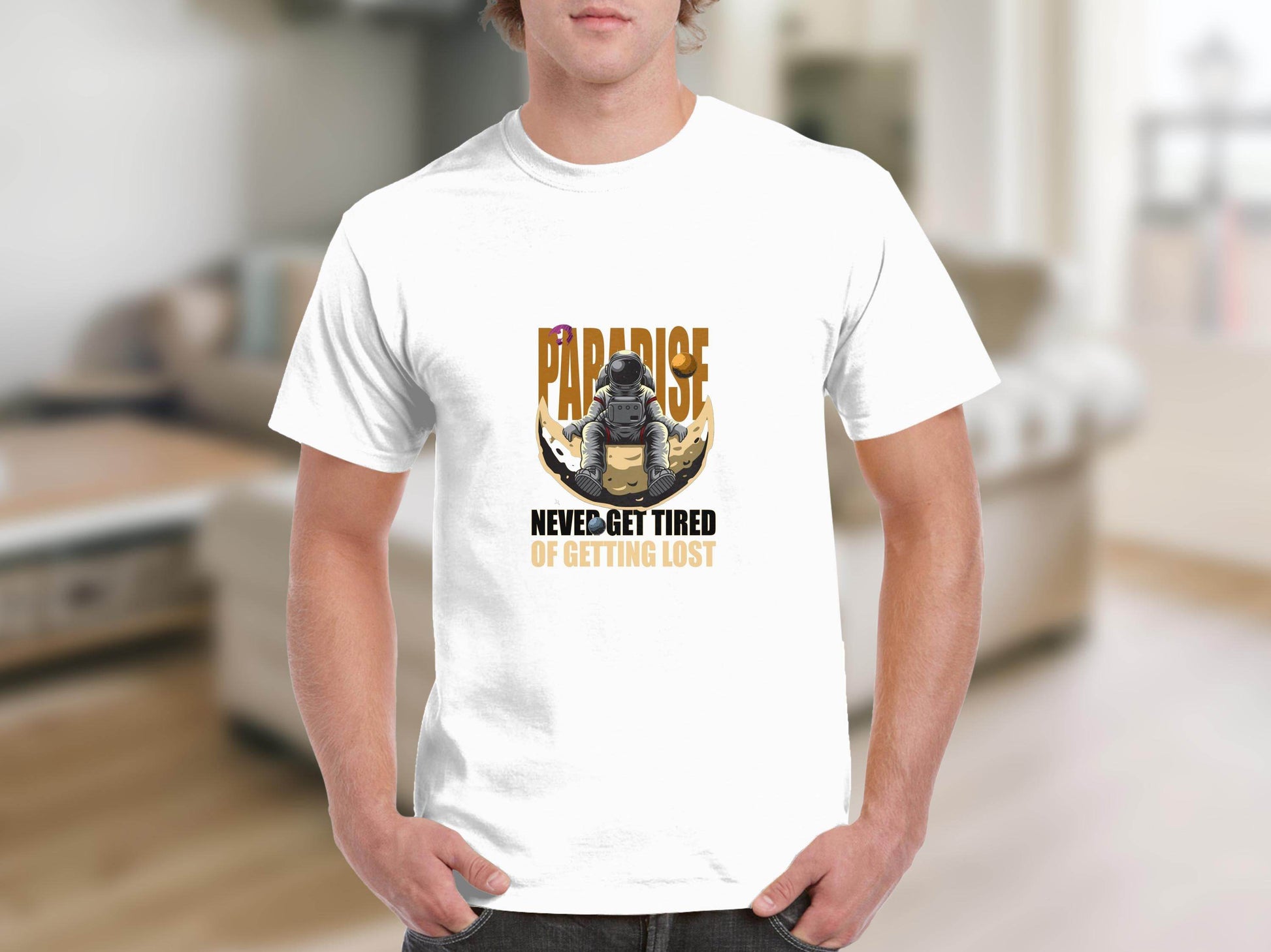 Paradise Never Get Tired Of Getting Lost Astronaut Graphic T-Shirt - Design & Vybe