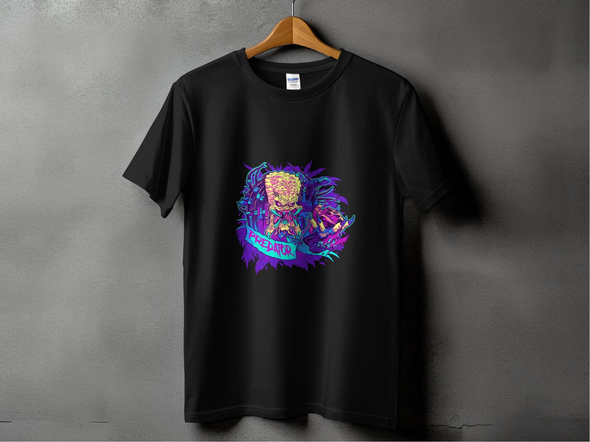 Predator Head With Leaves Awesome Graphic Design T-Shirt - Design & Vybe