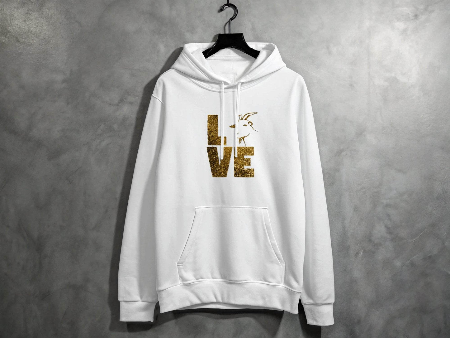 Love Goat Glitter Fun Trendy Hoodie - Design & Vybe