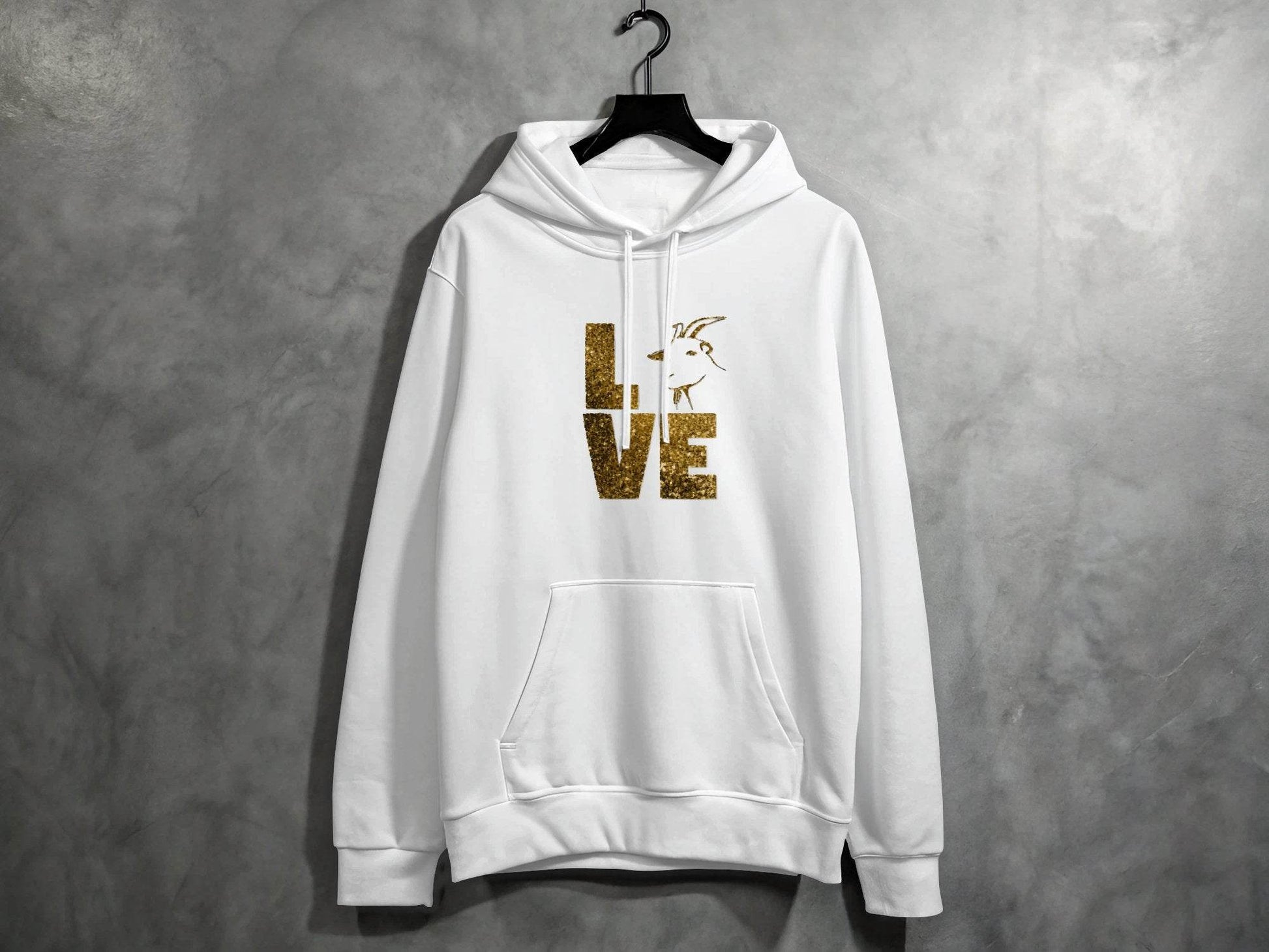 Love Goat Glitter Fun Trendy Hoodie - Design & Vybe