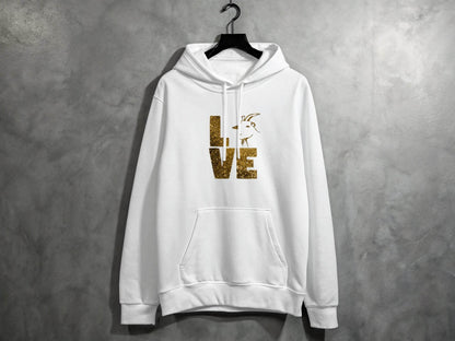 Love Goat Glitter Fun Trendy Hoodie - Design & Vybe