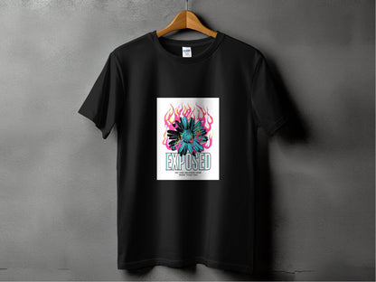 Exposed Flower With Pink Flames Graphic T-Shirt - Design & Vybe