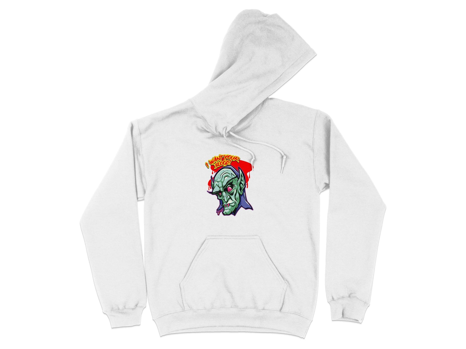 I Want Your Blood Vampire Head Horror Graphic Hoodie - Design & Vybe