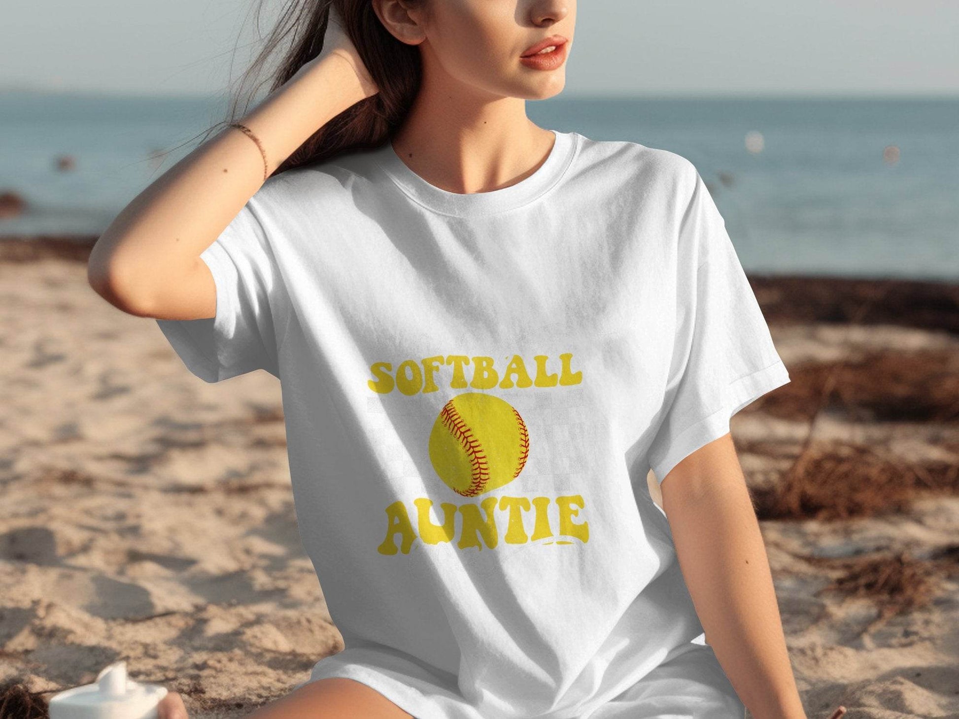 In My Softball Auntie Era Groovy Retro Proud Graphic Design Image T-Shirt - Design & Vybe