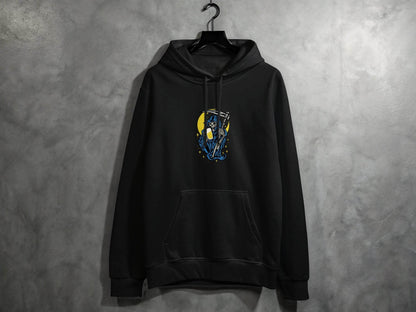 Grim Reaper Holding Beer Glass With Crescent Moon Hoodie - Design & Vybe