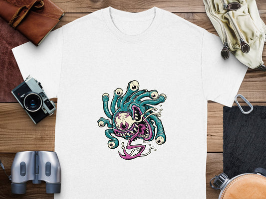 Fantasy Creature Graphic Print on White T-Shirt product