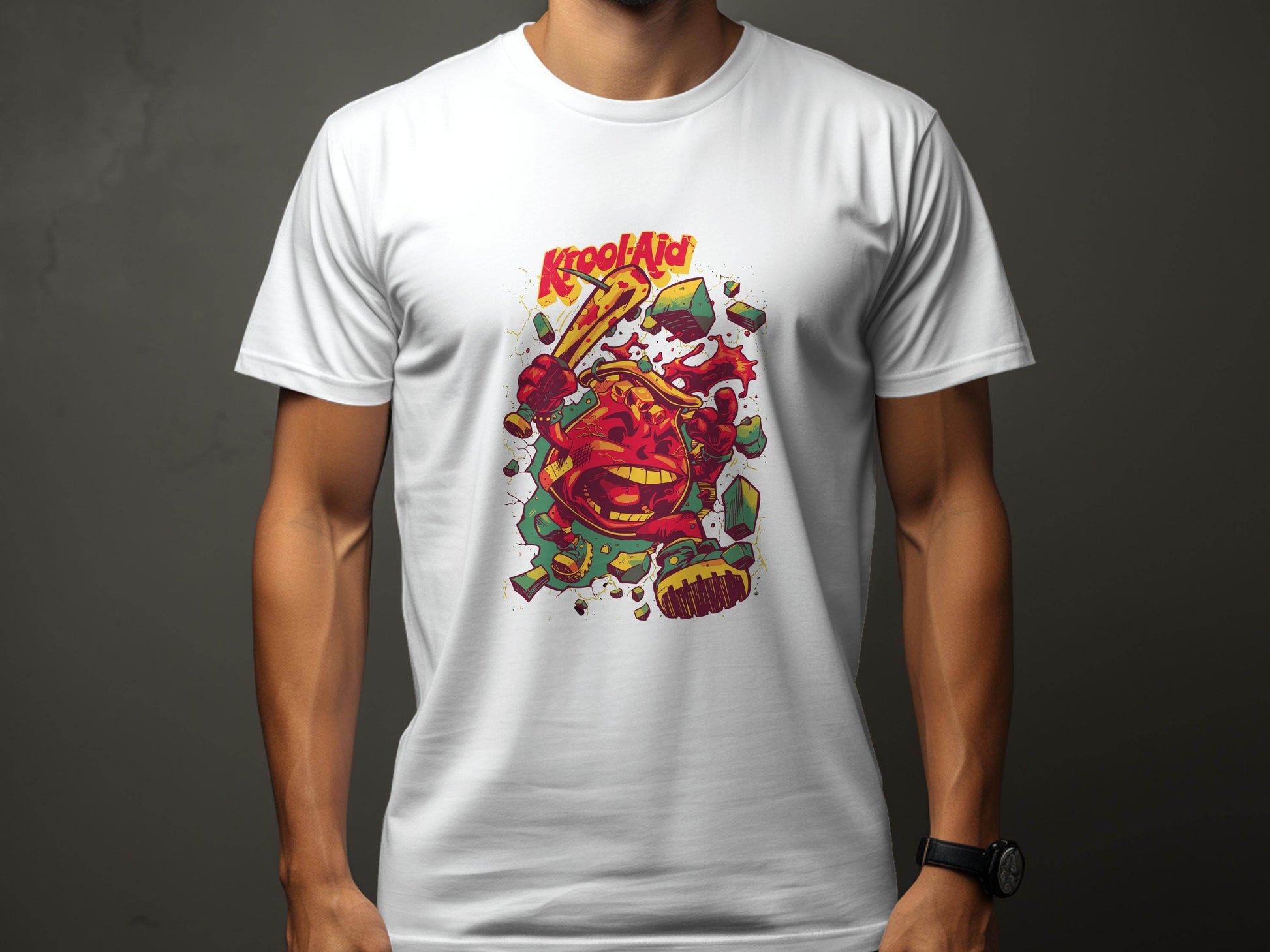 Kool-Aid Man Smashing Through Wall Graphic Design T-Shirt - Design & Vybe