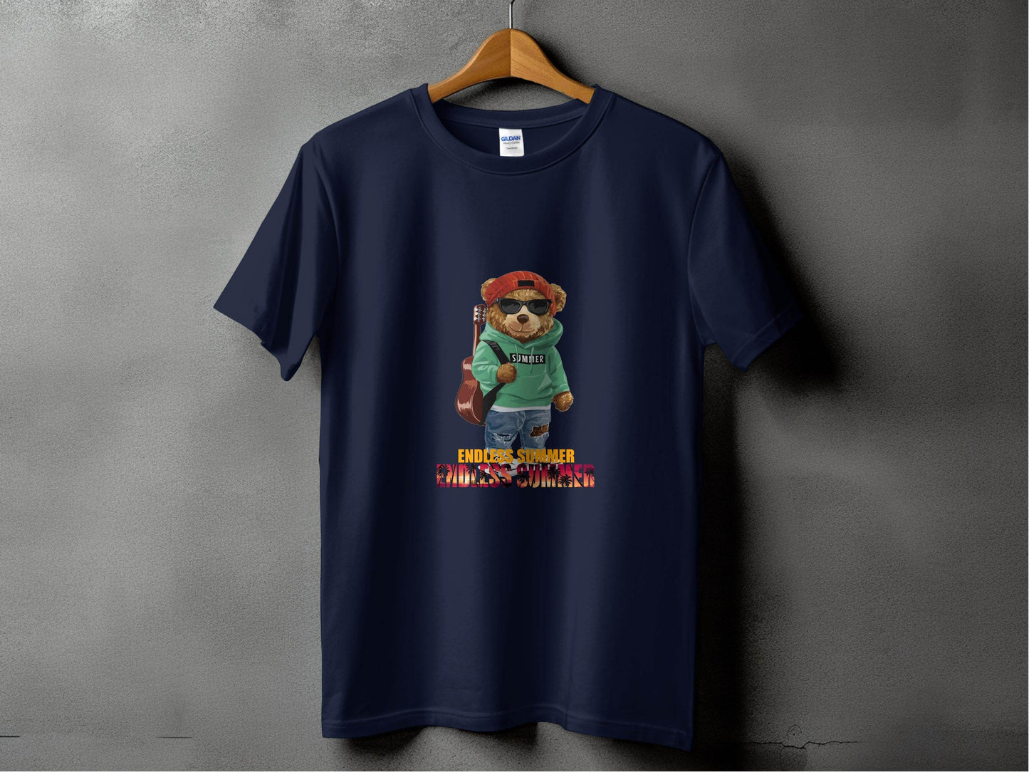 Summer Bear with Guitar Endless Summer Graphic T-Shirt - Design & Vybe