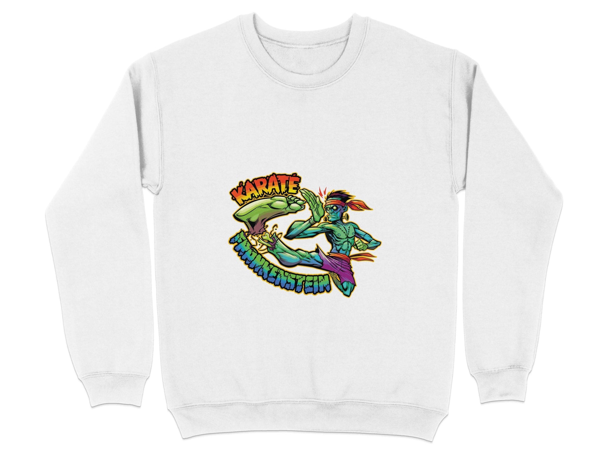 Karate Frankenstein Zombie Monster Funny Halloween Sweater - Design & Vybe