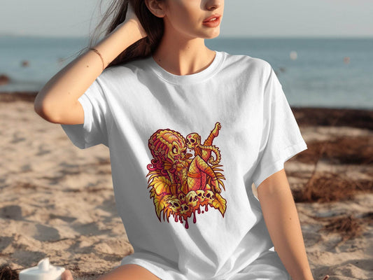 Predator Resting Atop Skulls Graphic T-Shirt - Design & Vybe