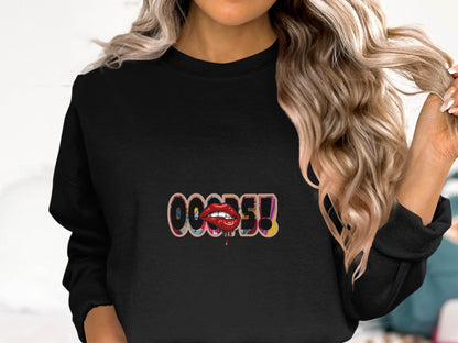 OOOPS With Red Lips Fashion Statement Sweater - Design & Vybe
