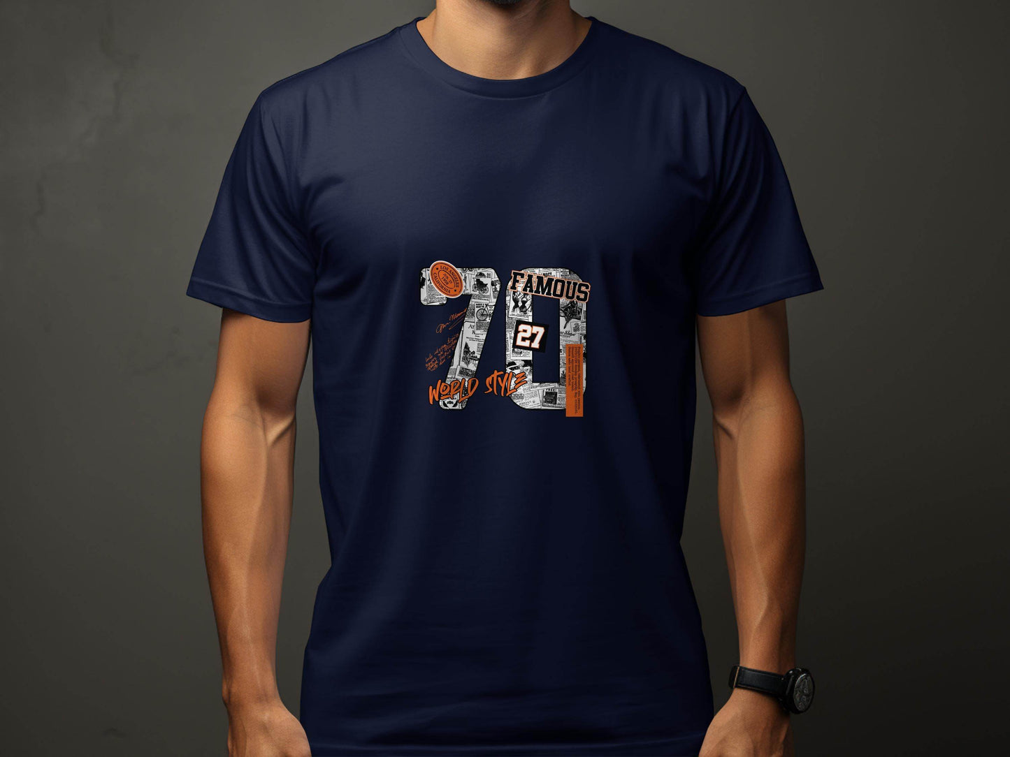 Retro Newspaper Famous 70 World Style Number 27 T-Shirt - Design & Vybe