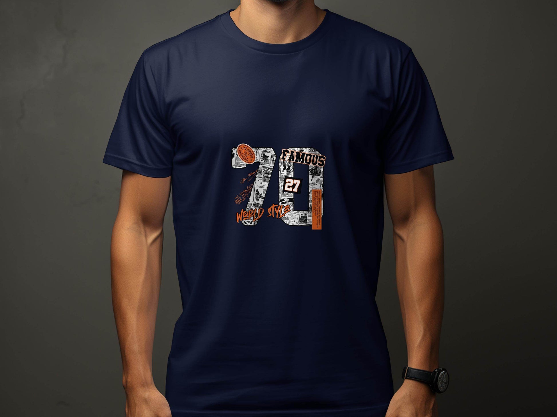 Retro Newspaper Famous 70 World Style Number 27 T-Shirt - Design & Vybe