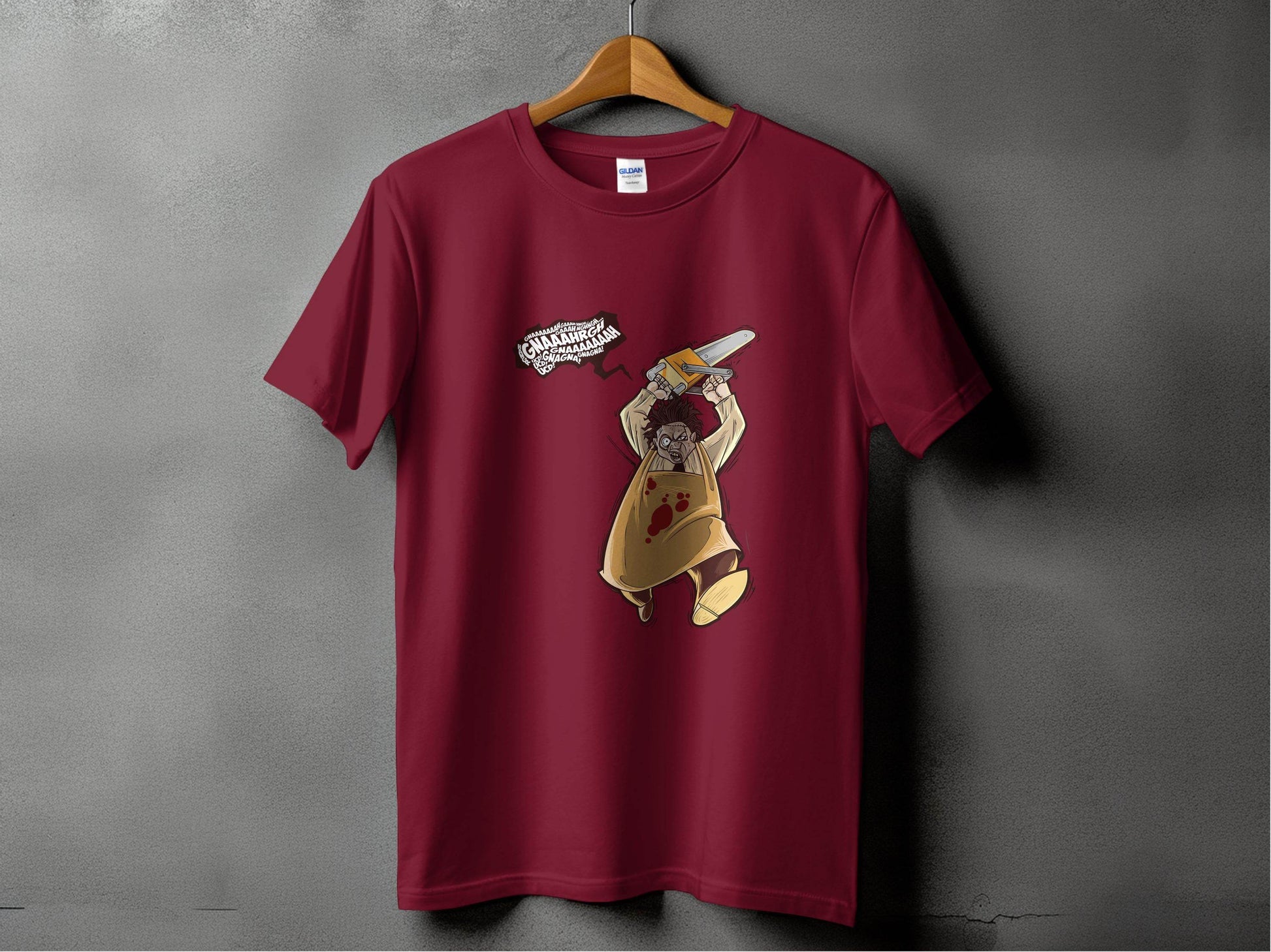 Horror Movie Villain with Chainsaw Illustration T-Shirt - Design & Vybe