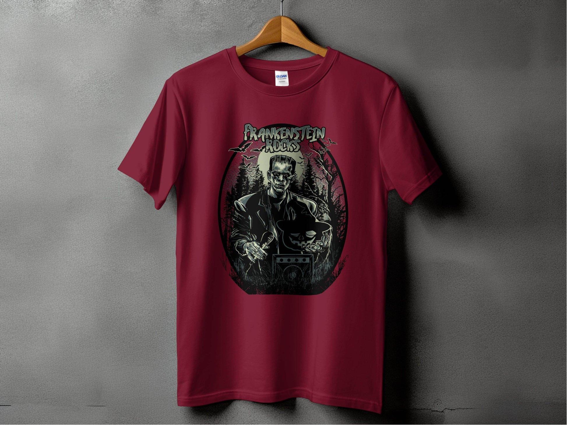 Vintage Frankenstein Rocks Graphic Design T-Shirt - Design & Vybe