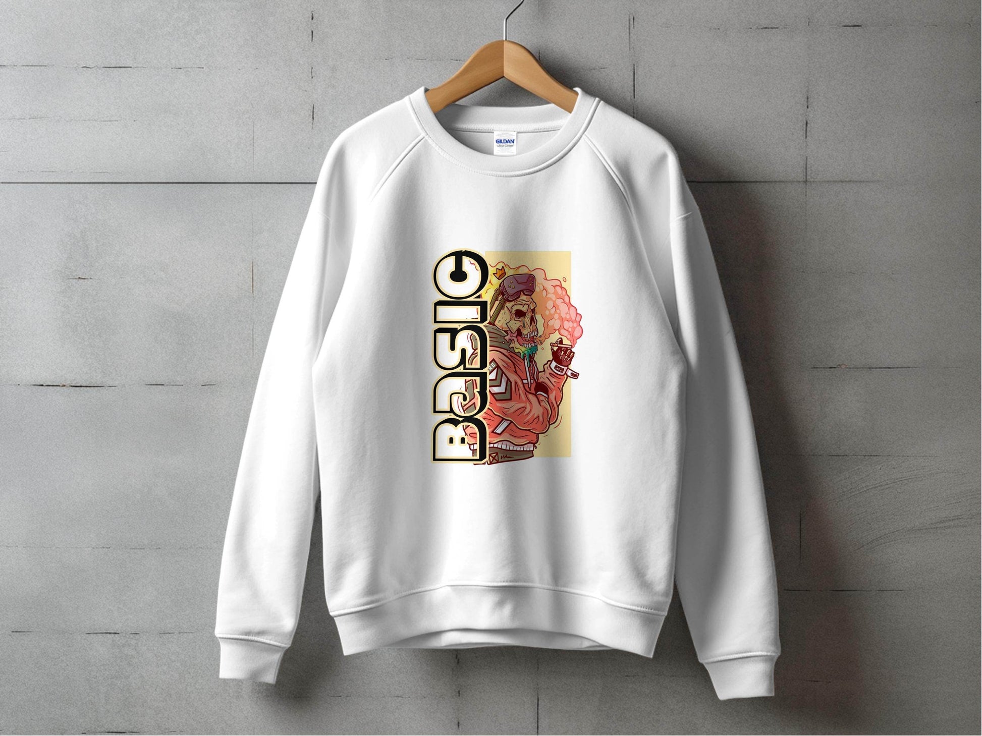 Basic Smoking Skeleton in VR Headset and Crown Sweater - Design & Vybe