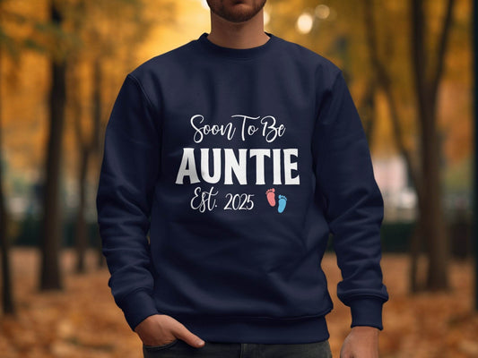 Soon To Be Auntie Est 2025 Design New Auntie Sweater - Design & Vybe