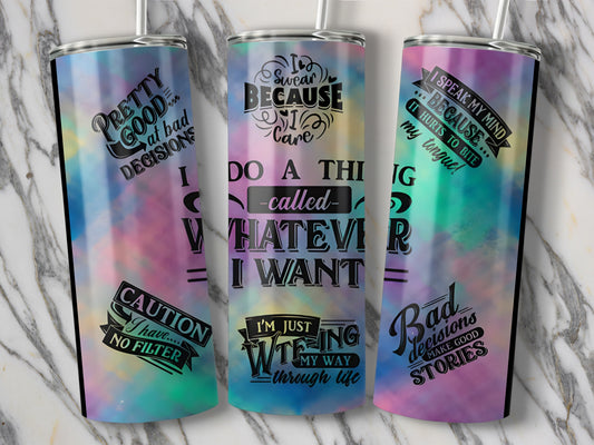 Inspirational Quotes Colorful Tumbler Drinkware Product