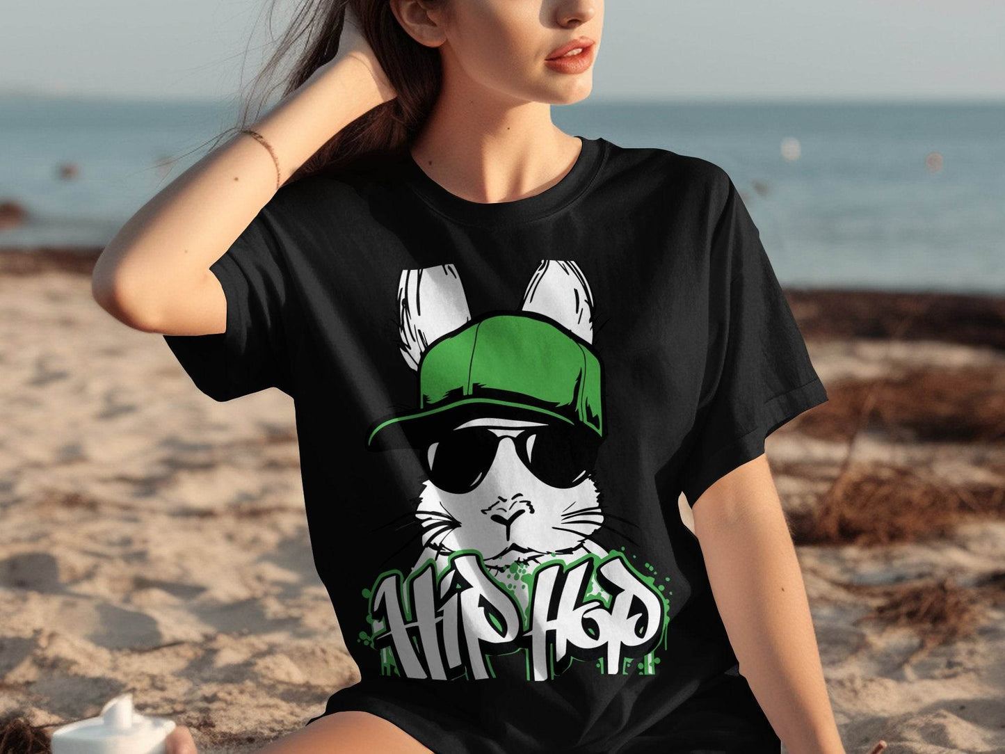 Hip Hop Bunny Wearing Sunglasses Graphic T-Shirt product type
