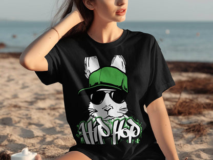 Hip Hop Bunny Wearing Sunglasses Graphic T-Shirt product type