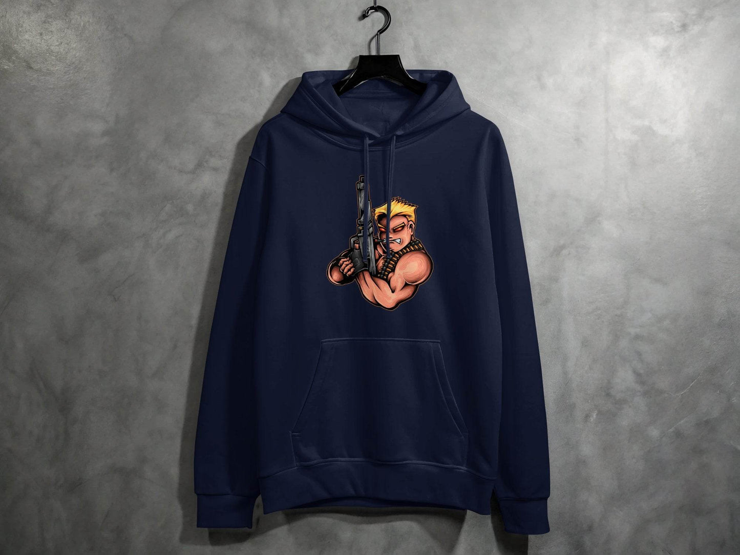 Fierce Cartoon Character with Gun Design Hoodie - Design & Vybe