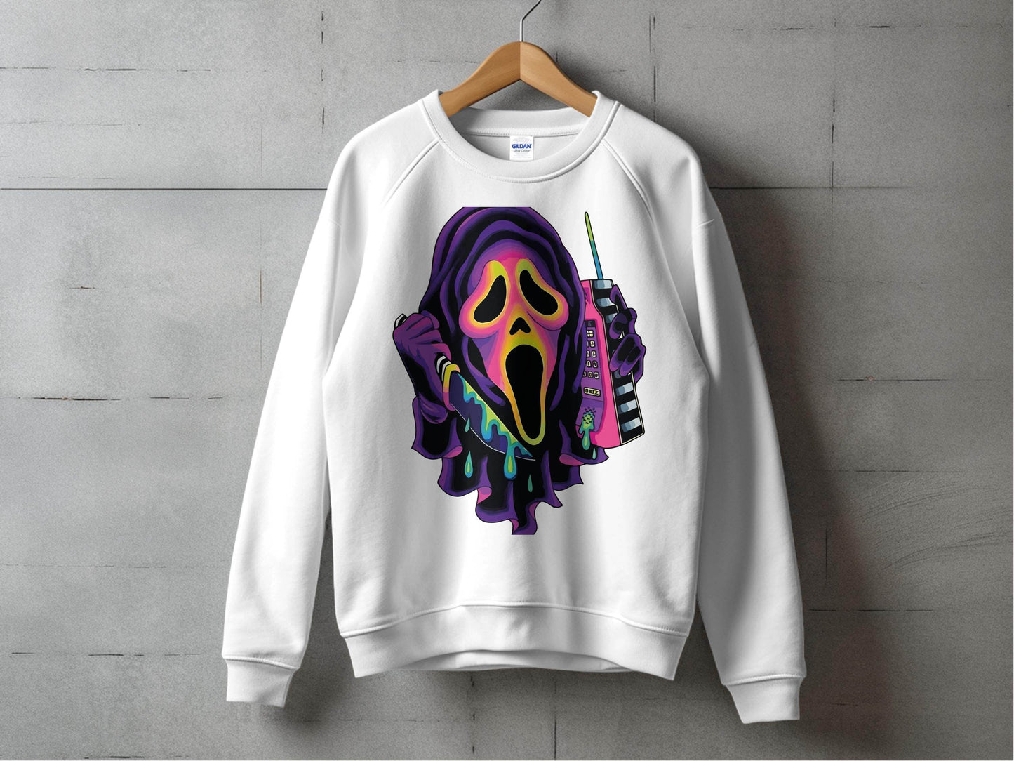 Colorful Horror Scream Mask Design Sweater - Design & Vybe